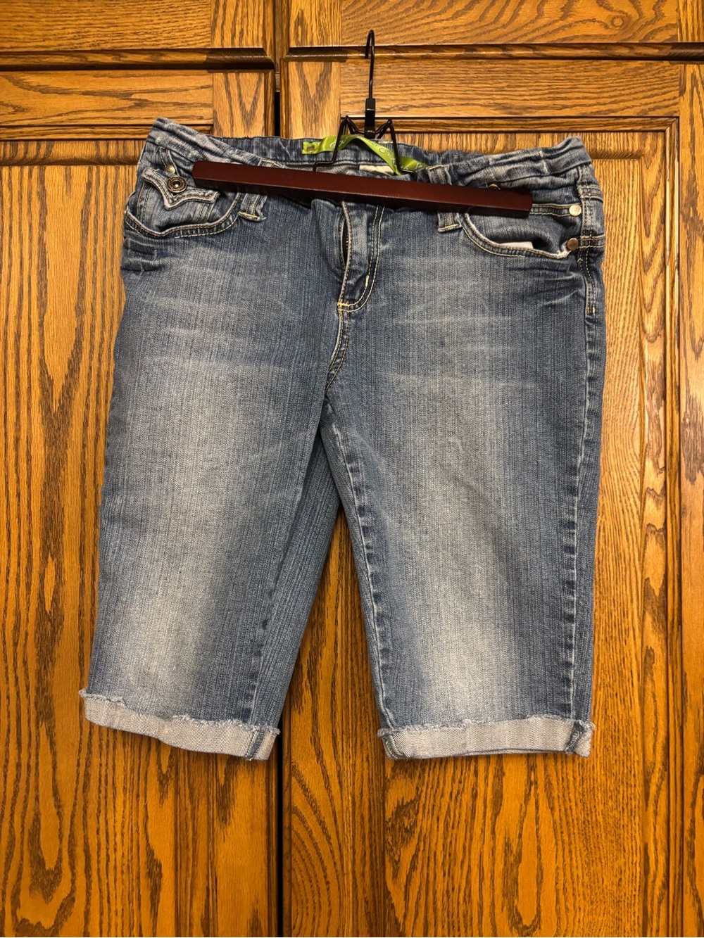 Campus Crew Women's Midwash Denim Bermuda Shorts - Blue size 8